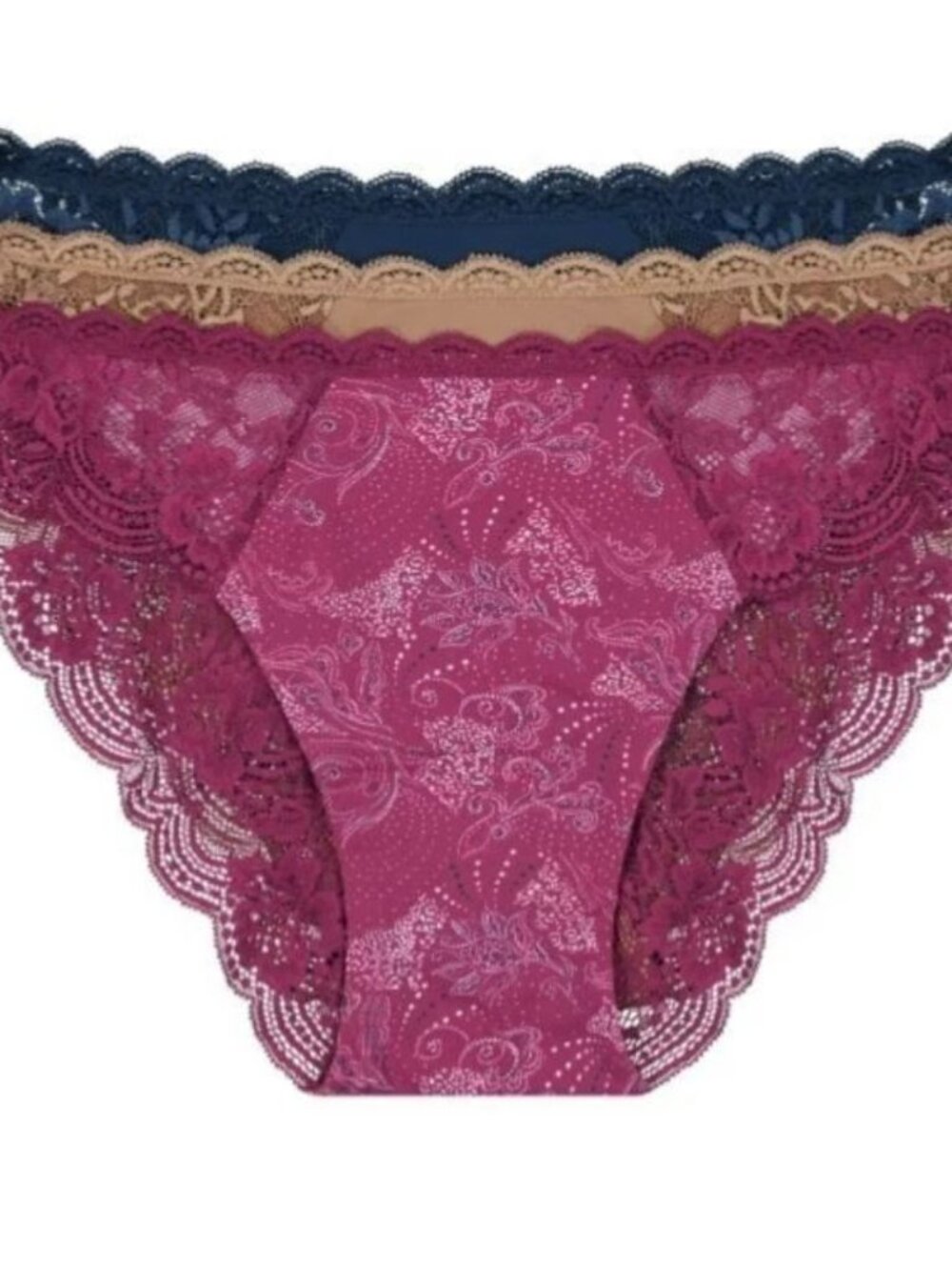 JoySpun Plus Size Hipster Panties XXXL 22 Micro & Lace Underwear 3-Pack NWT New